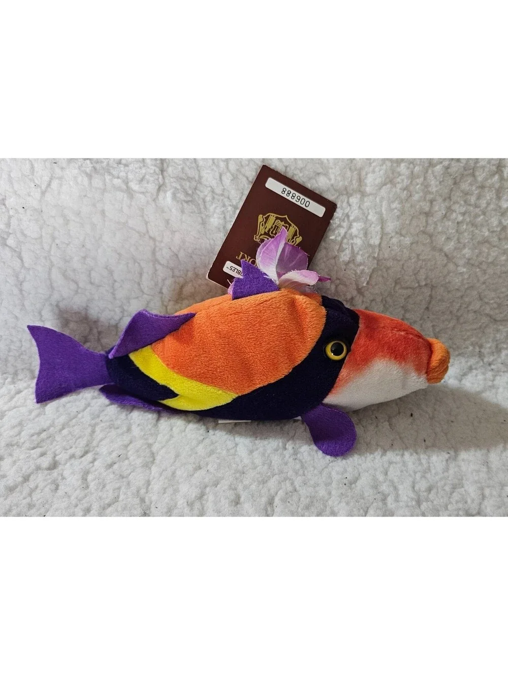 New 1998 Hawaiian Collectibles Humu Patchwork Fish Plush Passport Tag 9
